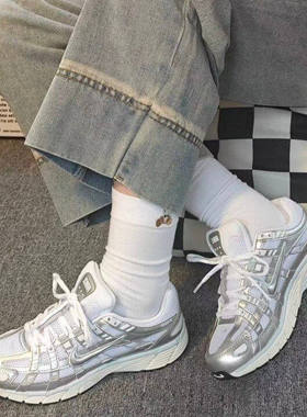 NIke P-6000 女子 银白色 低帮复古跑步鞋缓震运动鞋 BV1021-106