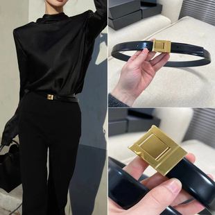 新款真皮时尚方扣女士杨树林腰带装饰牛仔裤裙子衬衫头层牛皮皮带