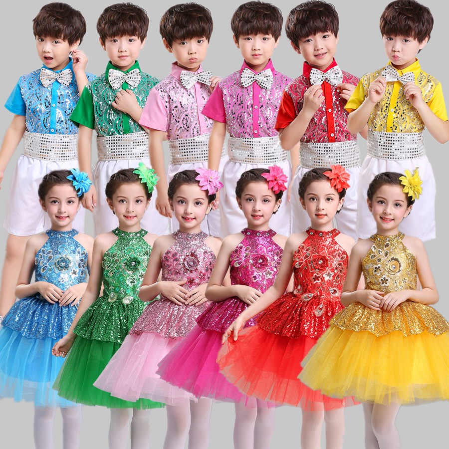 新款儿童亮片纱裙男女蓬蓬裙舞蹈