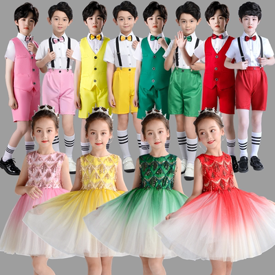 六一儿童舞蹈合唱亮片表演服