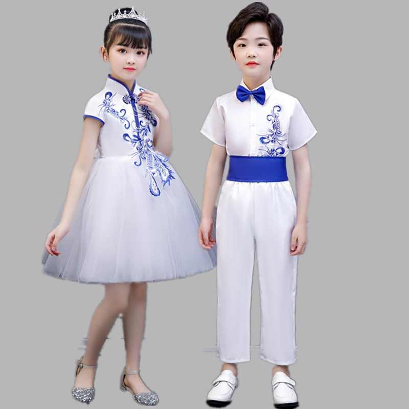 六一大合唱诗歌朗诵表演服新款