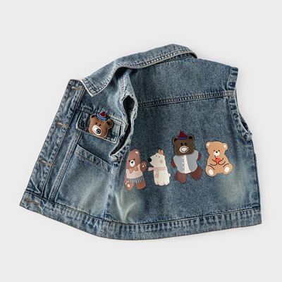 男女童牛仔马甲春秋款2026新款