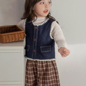 薄款 外穿背心宝宝马夹春装 洋气小童短款 女童牛仔马甲2026高档新款