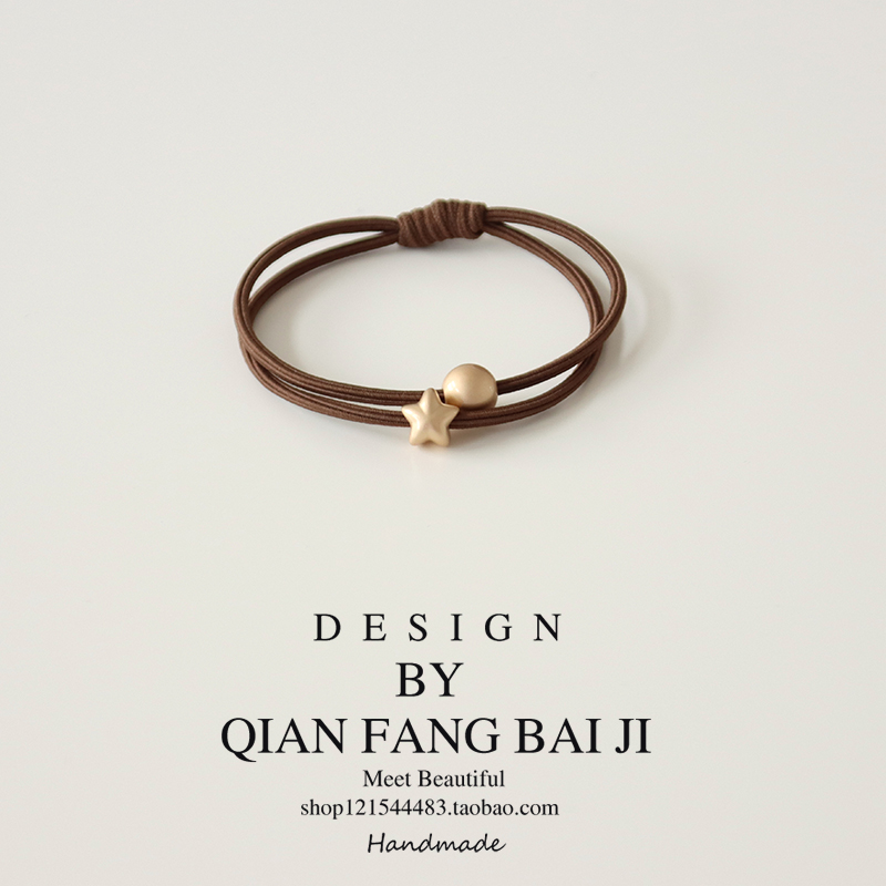 thumbnail for Korean Simple Double-Layer Hair Tie Basic Style High Elasticity Durable Rubber Band Women&#039;s Hair Tie Versatile Ponytail Hair Rope