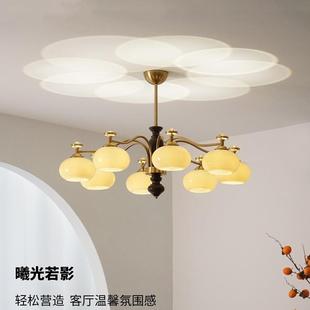 中古vintage美式 复古客厅柿子吊灯设计师房间卧室餐厅奶油灯具