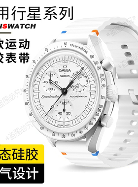 欧米茄联名斯沃琪行星手表波浪纹硅胶表带OMEGA SWATCH史努比海马