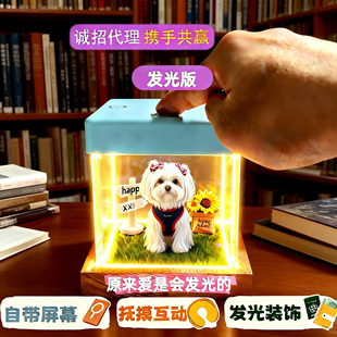 宠物全息投影盒子宠物纪念品3d宠物全息投影影像盒ai动物全息投影