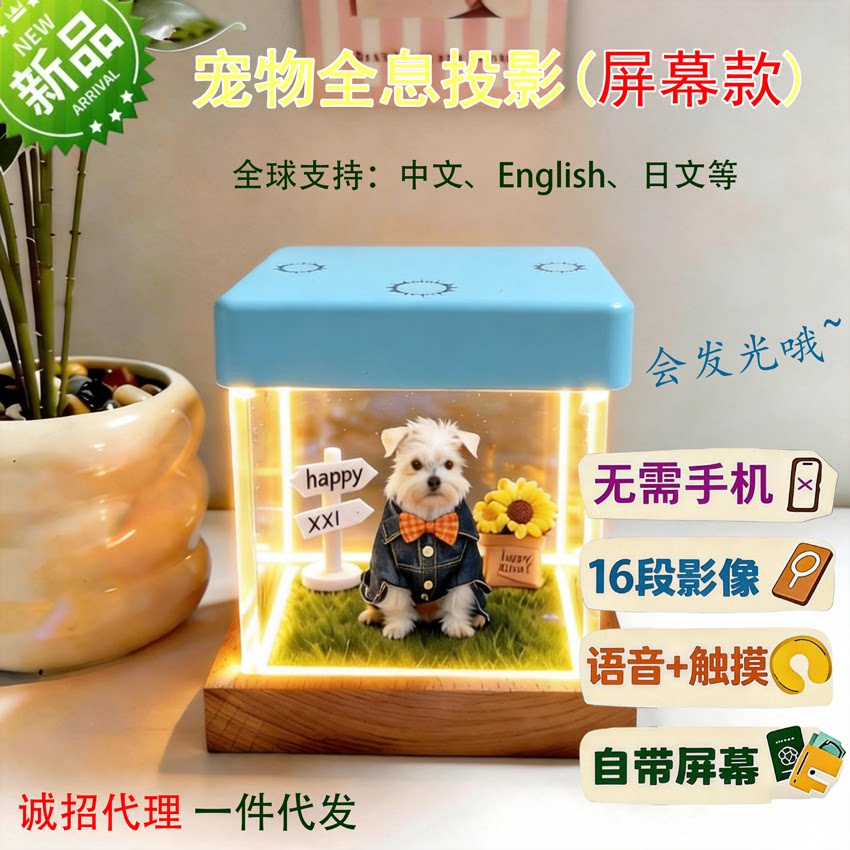 宠物全息投影盒子ai宠物定制3d全息投影盒子智能宠物定制纪念品