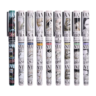 晨光海贼王系列文具限定中性笔0.5mm黑色水笔学生用速干签字笔航海王路飞直液式走珠笔