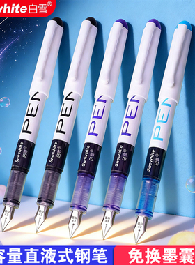 白雪钢笔FP1020三年级小学生专用直液式钢笔免换墨囊练字非热可擦儿童初学者成人书法高颜值大容量一次性钢笔