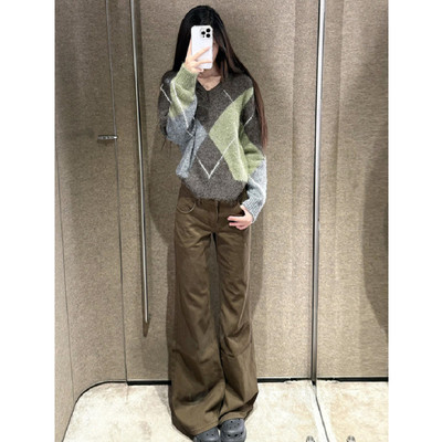 高个子加长版加绒加厚喇叭裤女