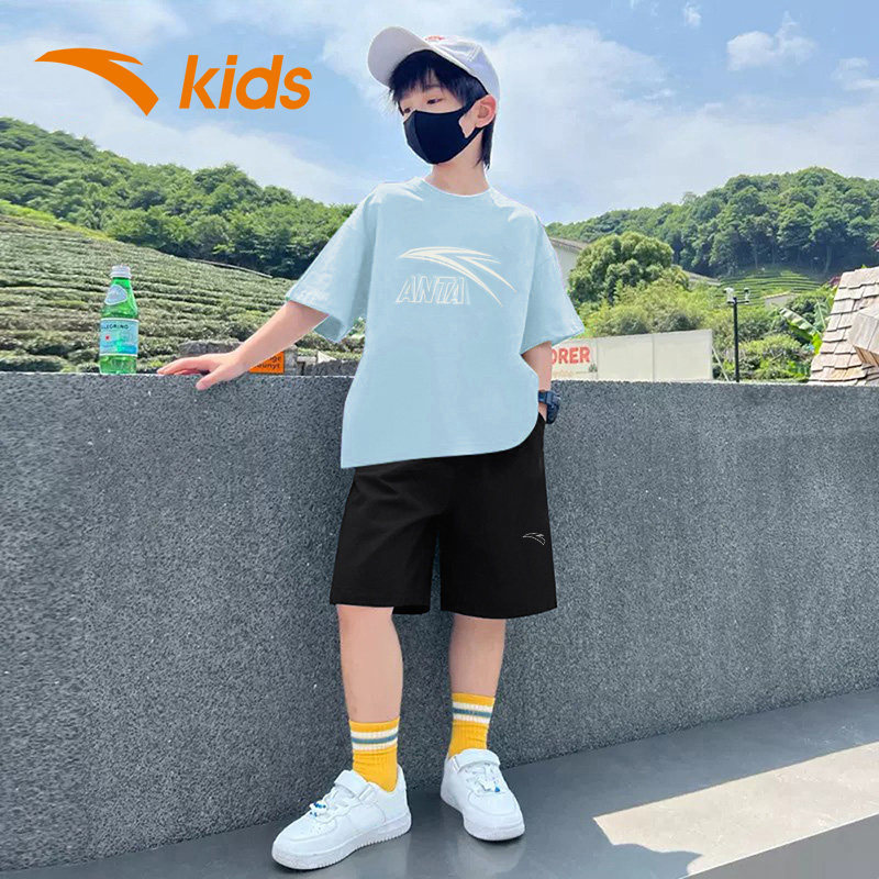 安踏童装男童运动套装2026春季新款儿童速干短袖t恤短裤大童夏装