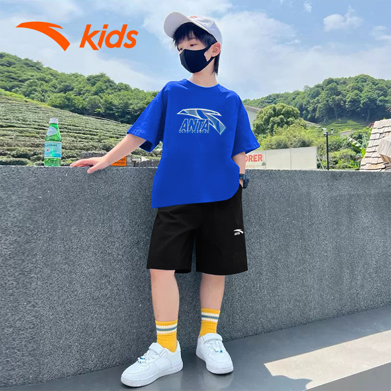 安踏儿童运动套装男夏装