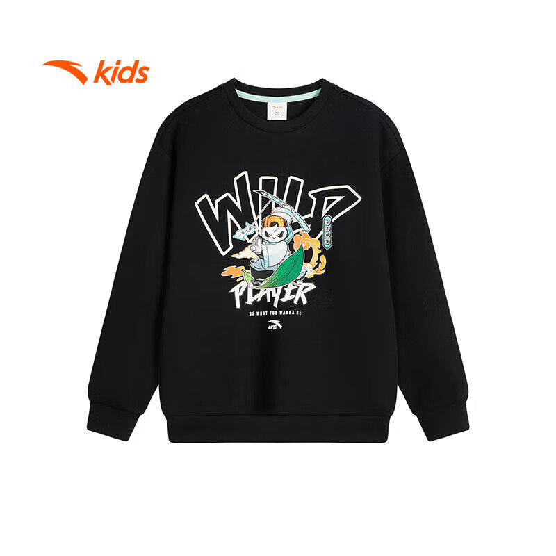 安踏童装男童套头卫衣2026秋冬新款儿童运动上衣中大童休闲秋装男