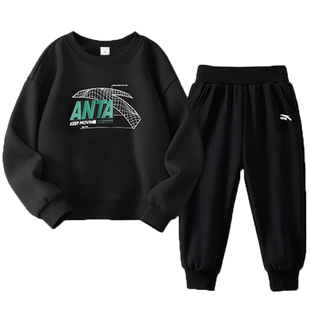 安踏童装男童新年套装2026秋冬新款儿童红色运动服大童休闲两件套