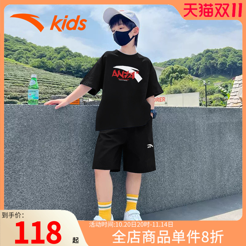 安踏短袖短裤套装运动夏装
