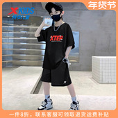 儿童速干T恤休闲运动服夏装 特步童装 2025秋季 新款 男大童短袖 套装