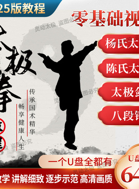 太极拳教程视频U盘陈式杨氏24式刀剑健身高清全套分解教学八段锦