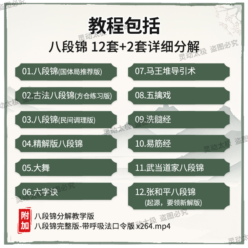 八段锦太极拳视频动作教学U盘