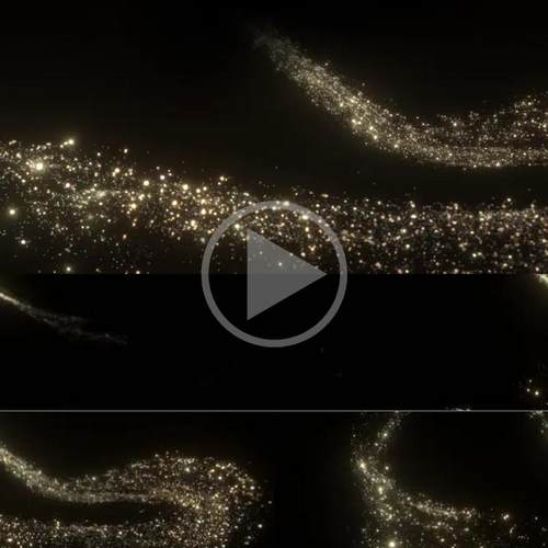 高清4K金色粒子冲屏唯美光影舞台VJ大屏晚会抒情环绕流体视频素材