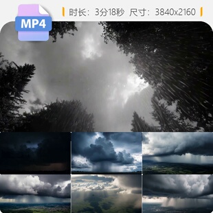 高清台风雷雨闪电雷鸣暴风雨狂灾难临城乌云翻滚震撼自然视频素材