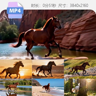 高清骏马奔腾一马当先万马奔腾草原马群牧马人策马驰骋视频素材