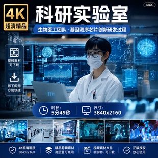 高清4K科研实验室生物医工团队基因测序芯片创新研发过程视频素材