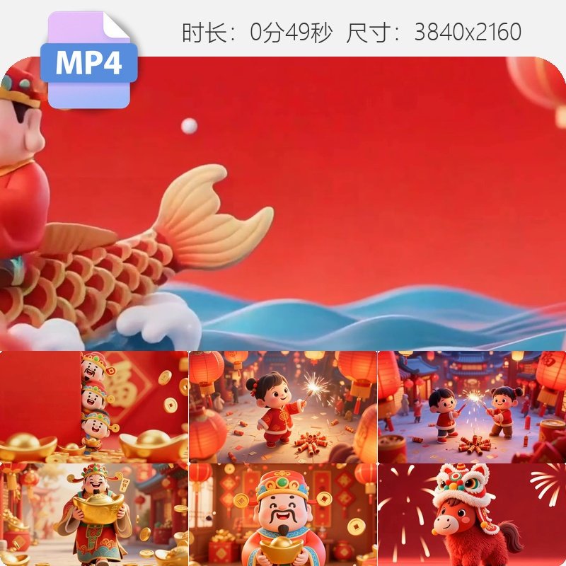 高清2026马年财神爷拜年动画素材春节红包金元宝舞狮烟花视频素材,商务/设计服务,设计素材/源文件,淘宝优惠券,粉丝福利购,淘宝优惠卷