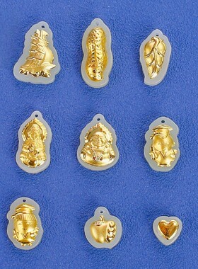 金镶玉小吊坠足金和田玉一帆风顺花生叶子观音佛公爱心苹果项链女