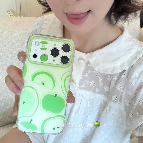 由里公园ins夏日限定小清新雪梨青苹果插画17适用17pro苹果17ProM