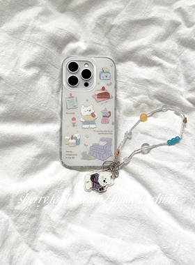 SHERRY*ins风白色蜡烛沙发狗狗猫咪可爱适用于苹果16ProMax手机壳