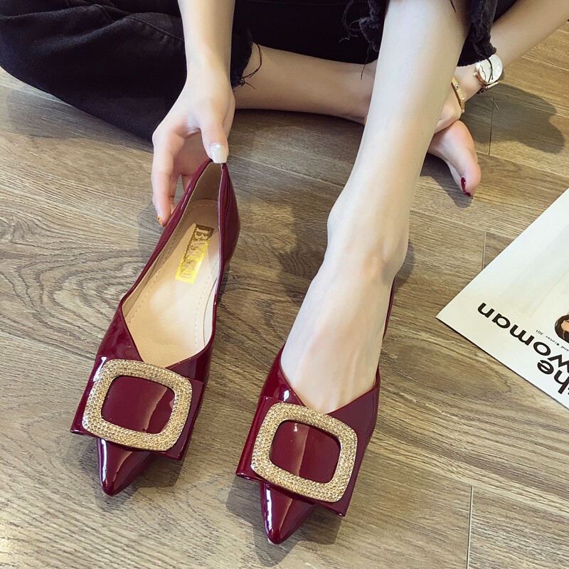 Soft shoes 2019 new pattern summer Korean Edition fashion Rhinestone Versatile Tip Shallow mouth fairy Flat bottom Single shoesin the Women's Shoes, Low shoes  category - from Buy2taobao.com to provide professional Taobao agent buy service