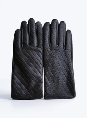 【张琪JIEJI专属】HIO Felicity 菱格纹编织保暖加厚手套ST50253