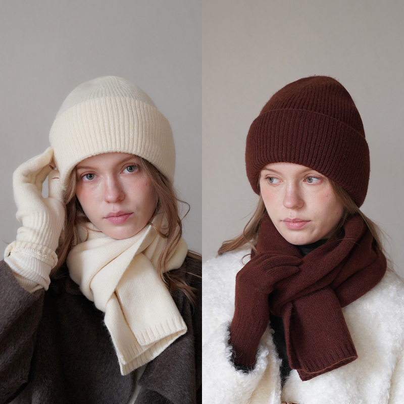 【粉红爷爷专享】素色保暖男女通用针织帽围巾手套组合ZZ47389-TZ