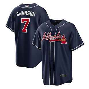 亚特兰大勇士队 Atlanta Braves 7#SWANSON男子运动透气棒球服