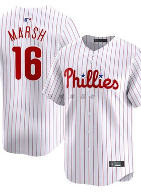 费城费城人队 Philadelphia Phillies 16#MARSH男子透气棒球服