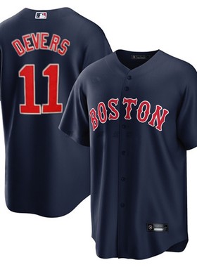 波士顿红袜队 Boston Red Sox 11#DEVERS男子运动刺绣透气棒球服