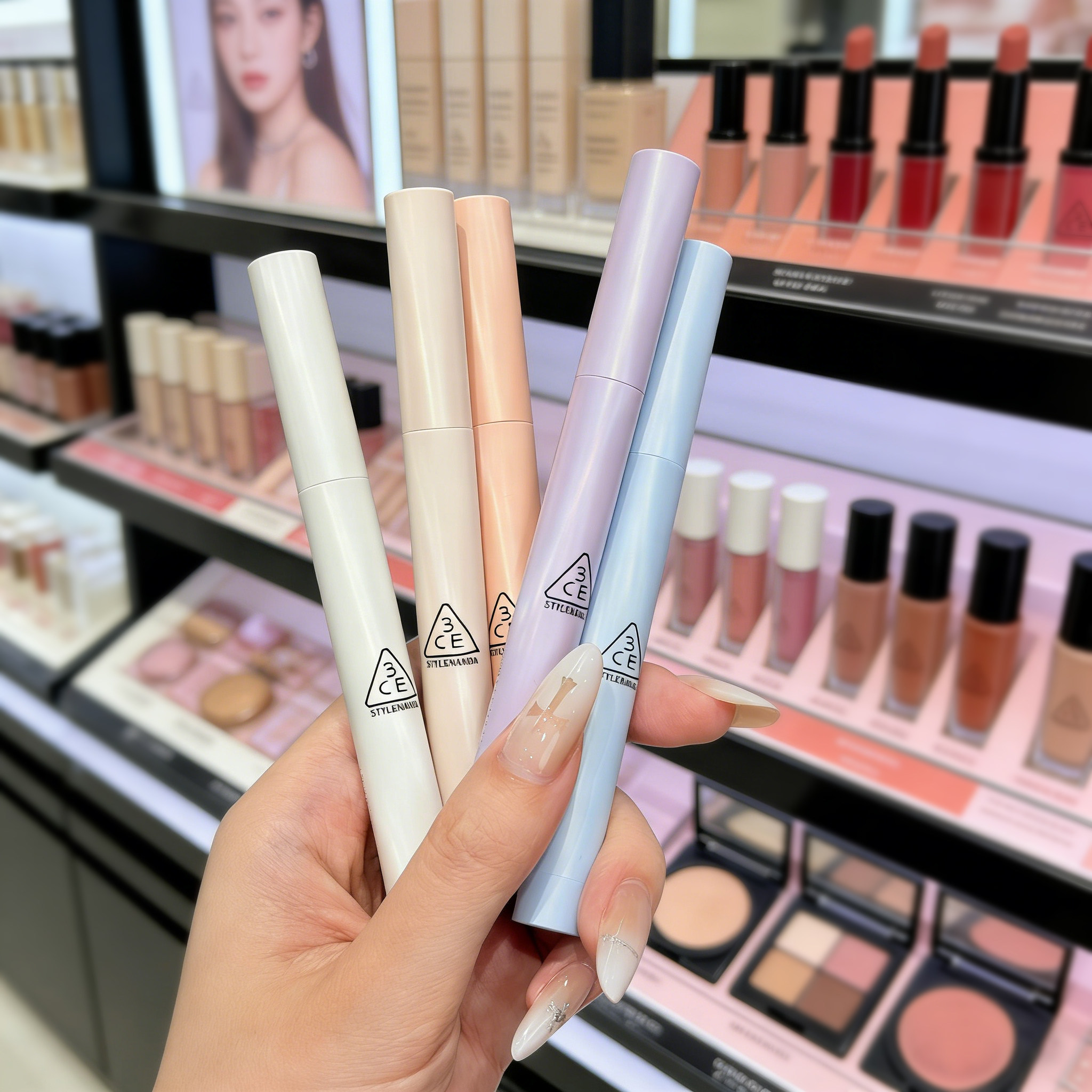 韩国新品3CE晶亮眼影棒固体钻闪眼影一棒多用提亮卧蚕持久自然3ce