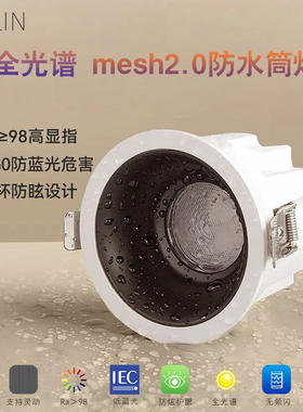 全光谱智能防水筒灯卫生间沐浴区照明IP65防潮湿射灯蓝牙mesh2.0