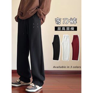 美式 大码 300斤弯刀卫裤 男女春夏薄款 子 vibe宽松阔腿运动休闲长裤