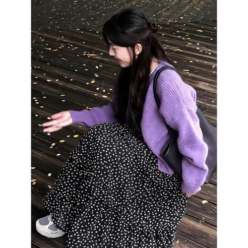 大码黑色a字碎花半裙女300斤新款春夏梨型身材高腰显瘦休闲半身裙