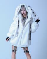 Nameless Daily RF cute Harajuku Subculture Dark Punk Mass Production 25 rabbit-ear plush Coat y2k thumbnail 3