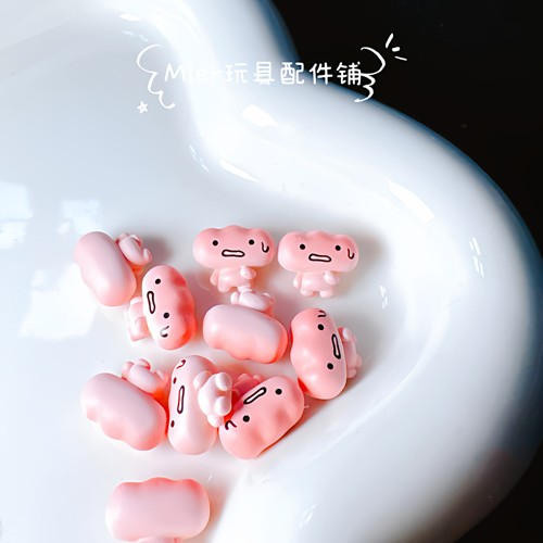 PU设计款烤焦面包小鼻嘎面包奶油胶公仔DIY串珠笔刀配件