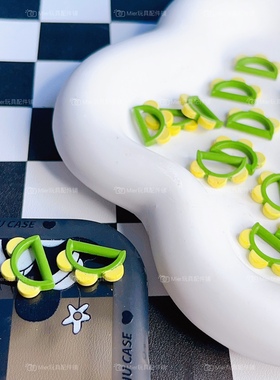 盲盒配件绿色手摇风铃配件DIY滴胶奶油胶手机壳配件公仔