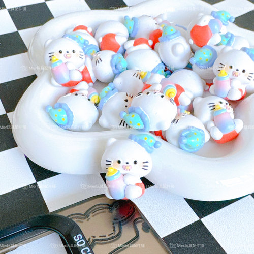 PU设计款Hello Kitty奶嘴变装公仔DIY奶油胶手机壳挂件摆件笔刀