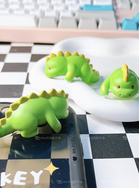 盲盒散货Dimmo绿色恐龙公仔DIY滴胶奶油胶手机壳配件公仔