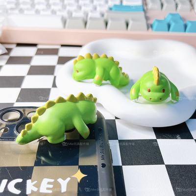 盲盒散货Dimmo绿色恐龙公仔DIY滴胶奶油胶手机壳配件公仔