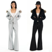 Grown 外套 毛绒厚卫衣拉链开衫 Notold 毛领连帽短款