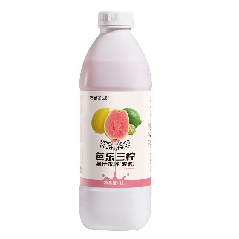 博多家园 芭乐三柠果汁饮料1L 奶茶店用 新包装