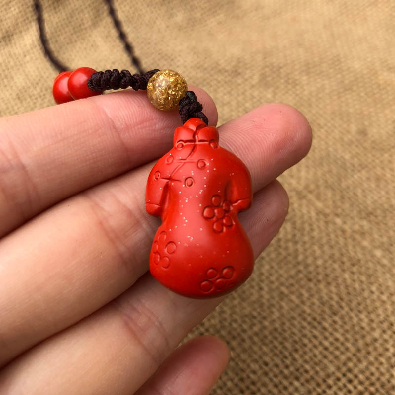 高含量帝王红旗袍招财证书吊坠